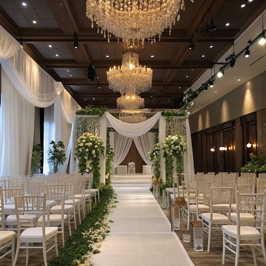 A beautifully decorated wedding venue